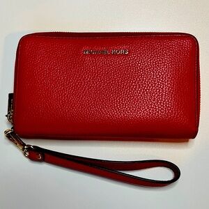 Michael Kors Vibrant Red Wristlet Wallet
